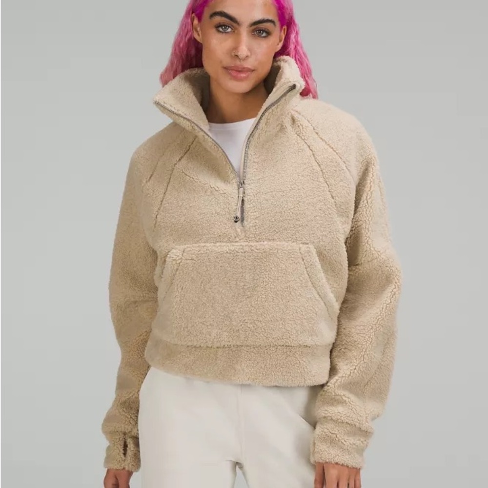 Lululemon Scuba Oversized Fleece Funnel-Neck Half-Zip Gold zipper
